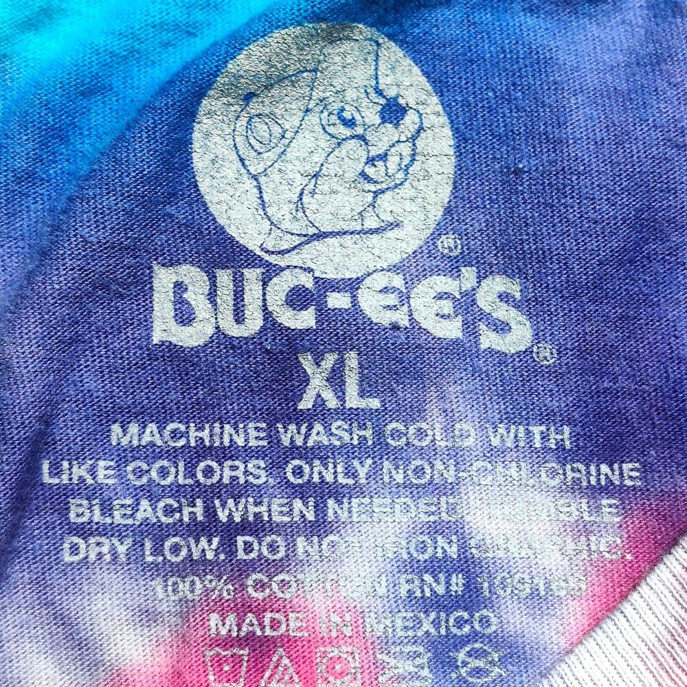 Buc-ee’s Florida Tie Dye T-Shirt XL Extra Large Beaver Logo Spiral Colorful Tee - Picture 6 of 6